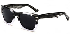 Verona Polarized Horn Rimmed Sunglasses Black White-Samba Shades