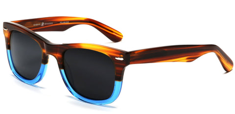 Verona Polarized Horn Rimmed Sunglasses Brown Blue-Samba Shades