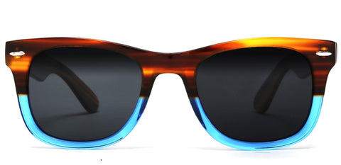 Verona Polarized Horn Rimmed Sunglasses Brown Blue-Samba Shades