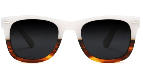 Verona Polarized Horn Rimmed Sunglasses Brown White-Samba Shades