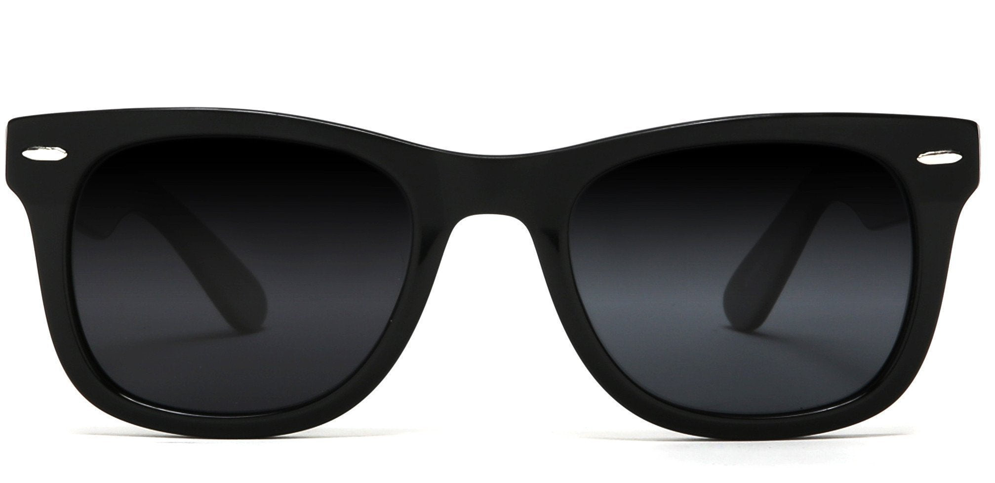 Samba Shades Verona Polarized Wayfarer Sunglasses, Matte Black Frame