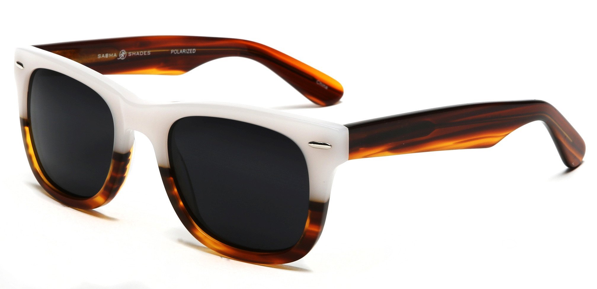 Verona Polarized Horn Rimmed Sunglasses White-Samba Shades