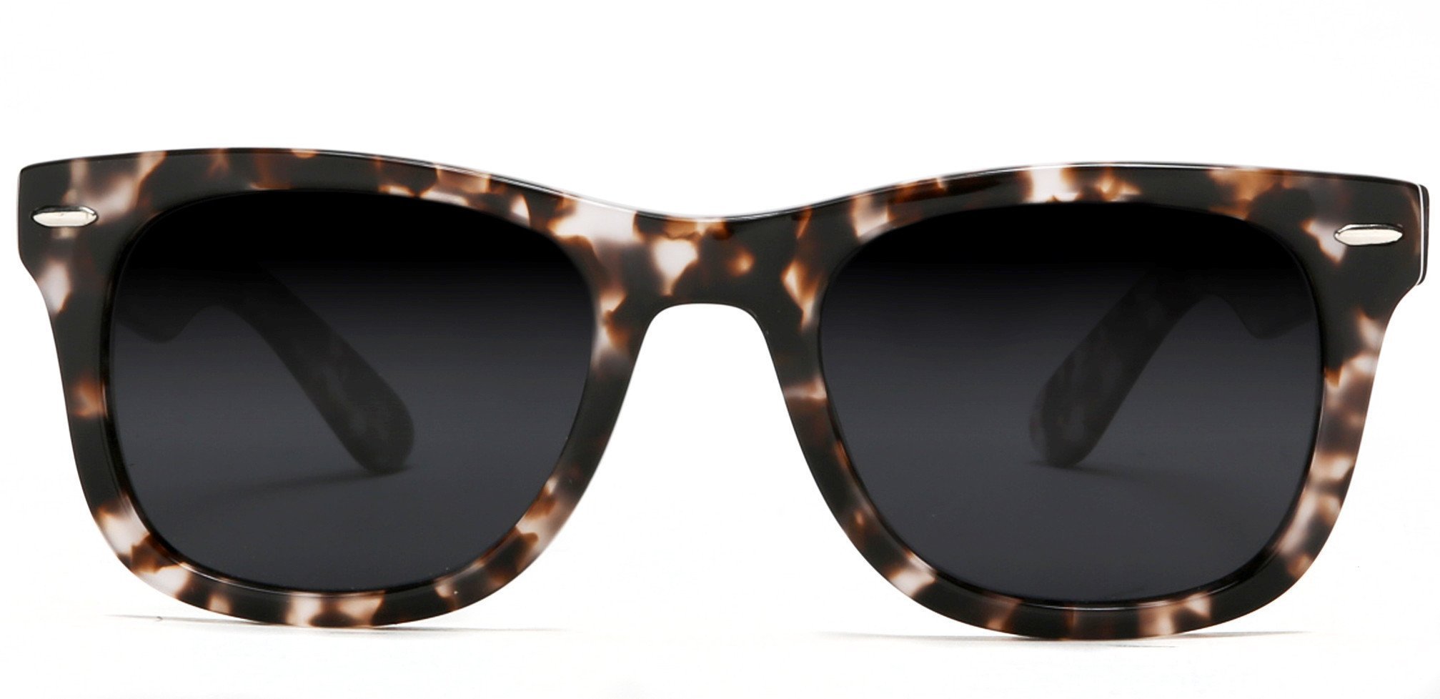 Verona Polarized Horn Rimmed Sunglasses White Brown-Samba Shades