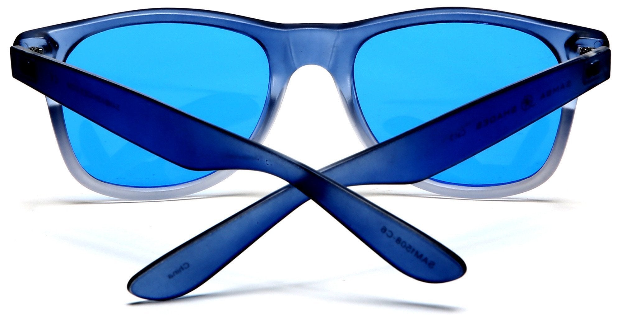 Vintage Horn Rimmed Sunglasses Weekender Blue White-Samba Shades