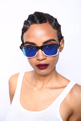 Vintage Horn Rimmed Sunglasses Weekender Olive White-Samba Shades