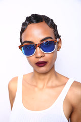 Vintage Horn Rimmed Sunglasses Weekender Orange White-Samba Shades