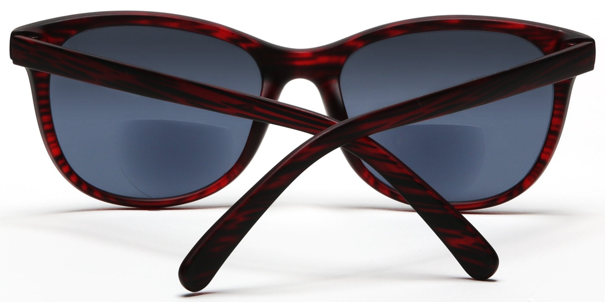 Women's BiFocal Sun Readers Fashion Audrey Horn Rimmed Red Black-Samba Shades