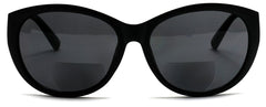 Women's BiFocal Sun Readers Fashion Horn Rimmed Sunglasses Matte Black