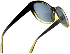 Women's BiFocal Sun Readers Fashion Horn Rimmed Sunglasses Olive Yellow-Samba Shades