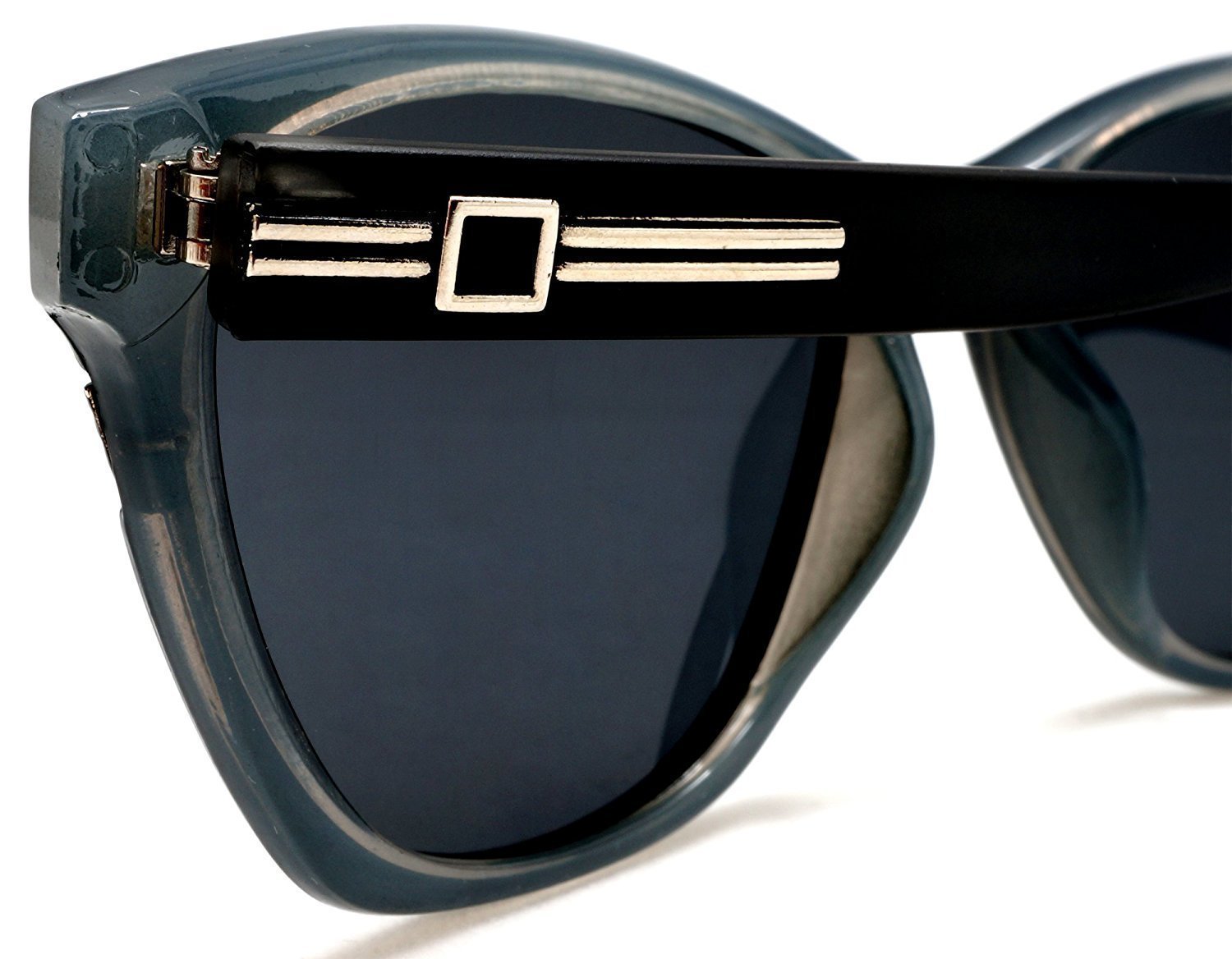 Women's Classic Polarized Horn Rimmed Sunglasses - "True Love" - Black-Samba Shades