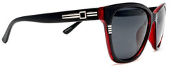 Women's Classic Polarized Horn Rimmed Sunglasses - "True Love" - Red-Samba Shades