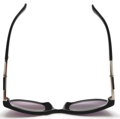 Women's Fashion Cat-Eye Horn Rimmed Sunglasses - Ava Gardner - Black-Samba Shades