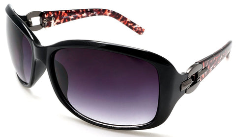 Women's Fashion Sunglasses - Femme Fatale Leopard Shades - Black-Samba Shades