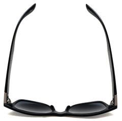 Women's Modern Youthful Horn Rimmed Sunglasses - Audrey Hepburn - Black-Samba Shades