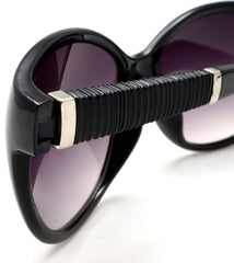 Women's Oversized Cat-Eye - Audrey Hepburn Mambo Horn Rimmed Sunglasses - Black-Samba Shades