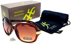 Women's Oversized Round Retro Fashion Sunglasses Claudette Colbert Mambo Diva - Brown-Samba Shades