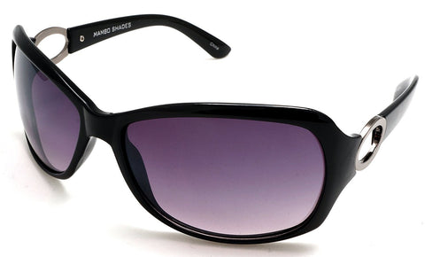Women's Oversized Wrap Style Sunglasses - Mamba Violeta Sportiva - Black-Samba Shades