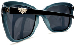 Women's Retro Polarized Butterfly Sunglasses - Grace Kelly "Too Hot to Handle" - Blue-Samba Shades