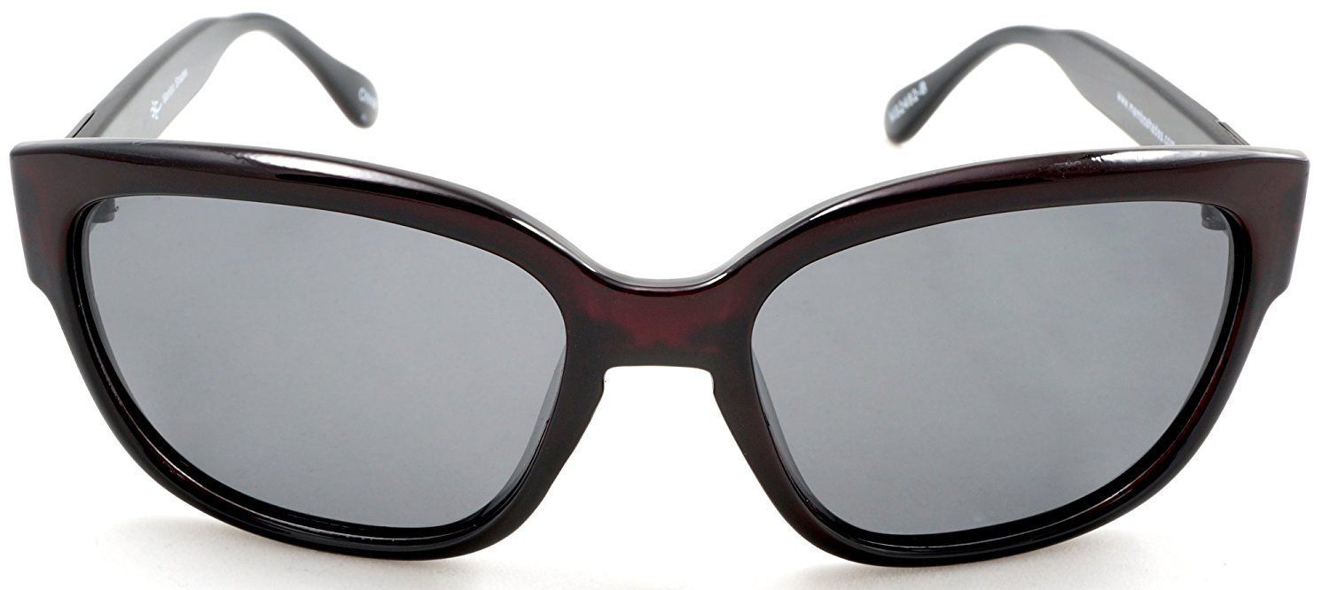 Women's Retro Polarized Horn Rimmed Sunglasses - Gloria Swanson - Black & Red-Samba Shades